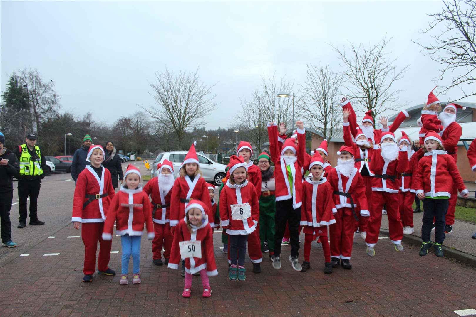 Wee Santas ready for the Sunday run from Strathburn primary school. Picture: Griselda McGregor