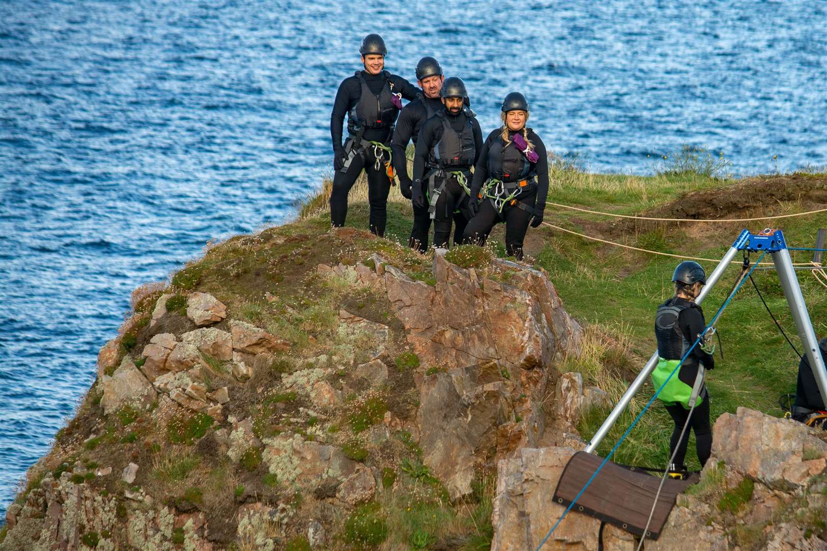 The episode showed lots of scenic views of the area as the five finalists tackled some sea based tasks, including abseiling. Pictures: BBC/Studio Lambert/Llara Plaza