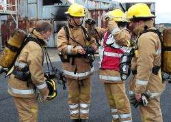 Retained firefighters during training at Portlethen in Aberdeen