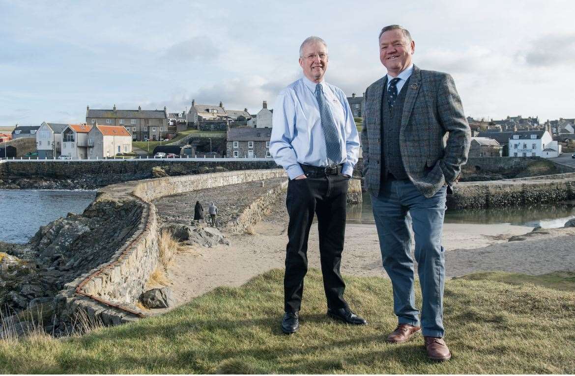 David Urquhart (left), chairman of the Scottish Traditional Boat Festival and Alfie Cheyne, founder and chairman of ACE Winches.