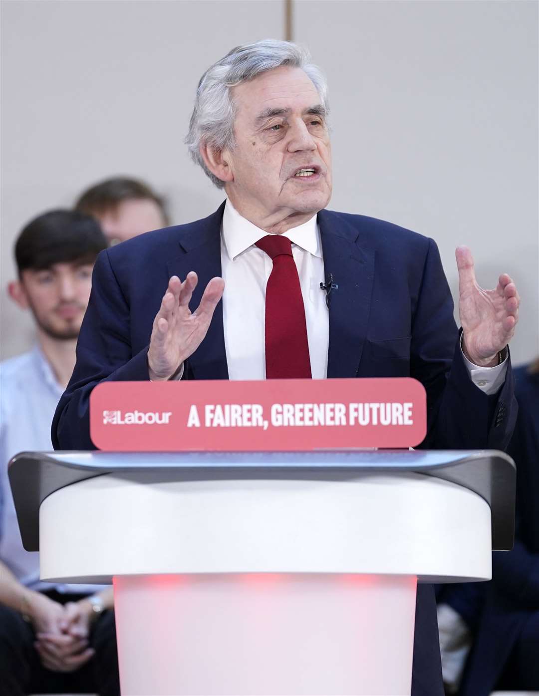 Former prime minister Gordon Brown during a Labour Party press conference at Nexus, University of Leeds, in Yorkshire, to launch a report on constitutional change and political reform that would spread power, wealth and opportunity across the UK (Danny Lawson/PA)