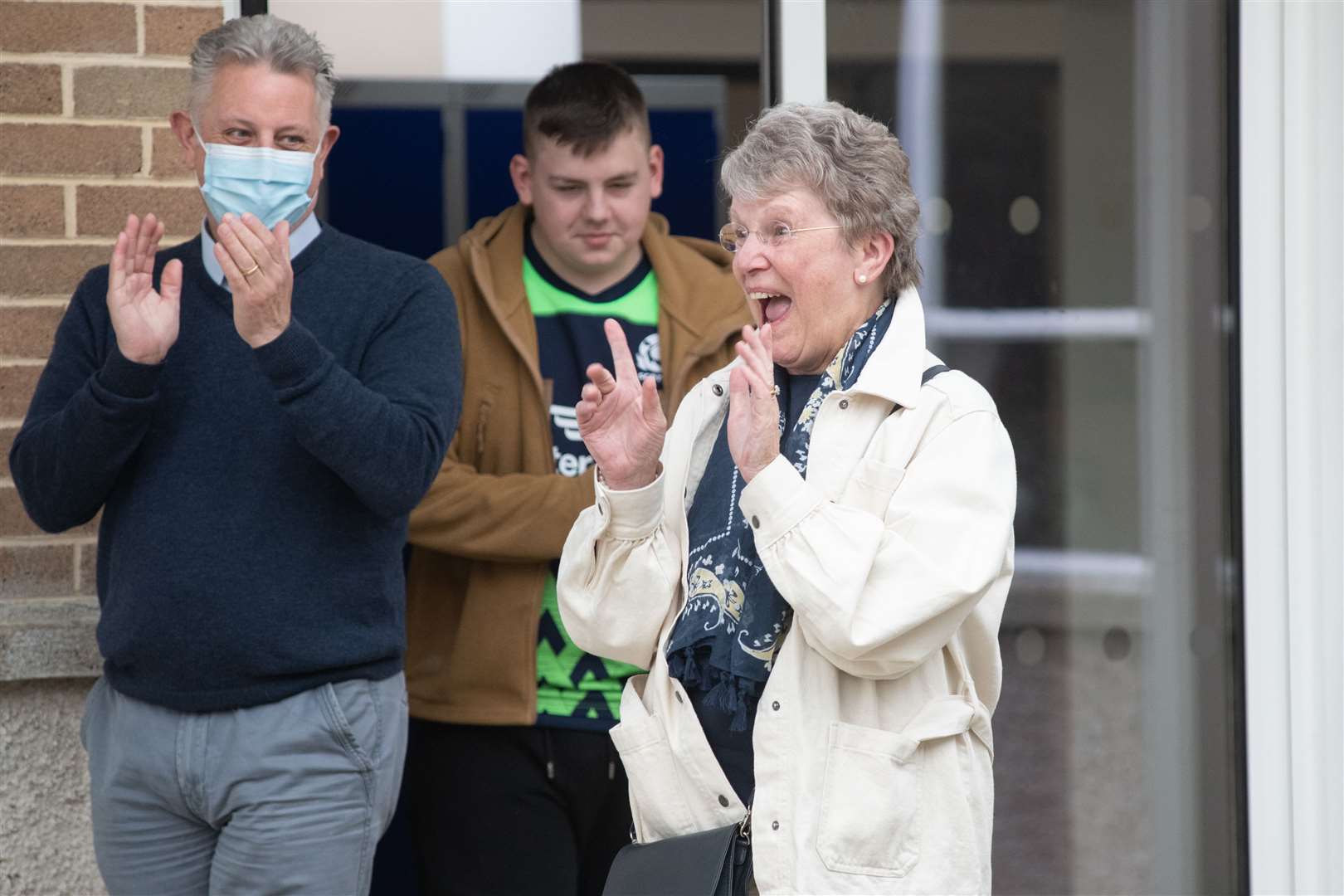 Surprise for Pat Emslie as she arrives at the John Swan Atrium for a surprise party to mark her retirement from The Gordon Schools in Huntly after 44 years of service. Picture: Daniel Forsyth.