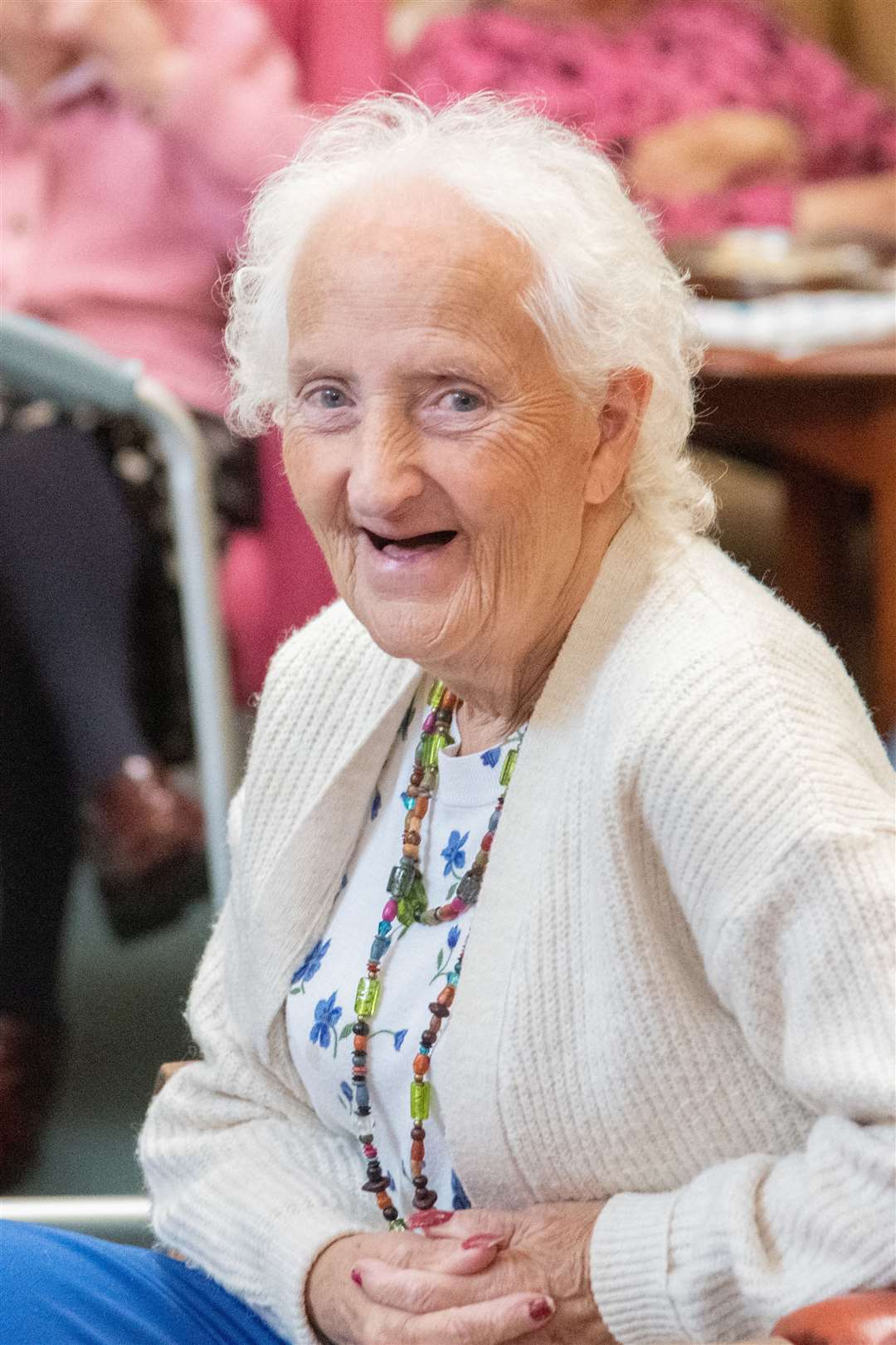 A delighted resident at Anderson's who clearly enjoyed the performance. Picture: Daniel Forsyth