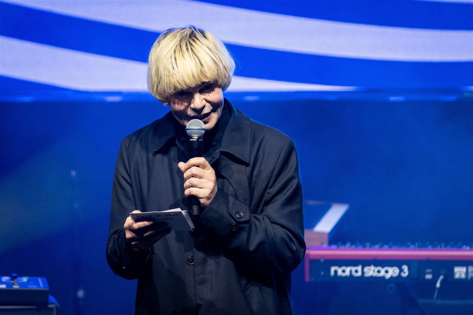 Tim Burgess collects the special recognition award at the first Nordoff and Robbins Northern Music Awards (James Speakman/PA)