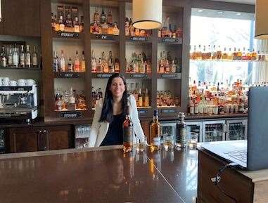 Karina Elias extolled the virtues of the Dalmunach Octaves whisky from a Huntly firm on Sunday Brunch.