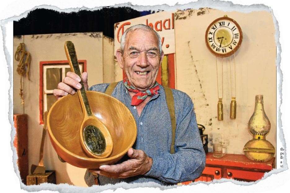 Joe Aitken after his 2018 win at the world's biggest bothy ballads contest, in Elgin....Picture: Northern Scot Archive