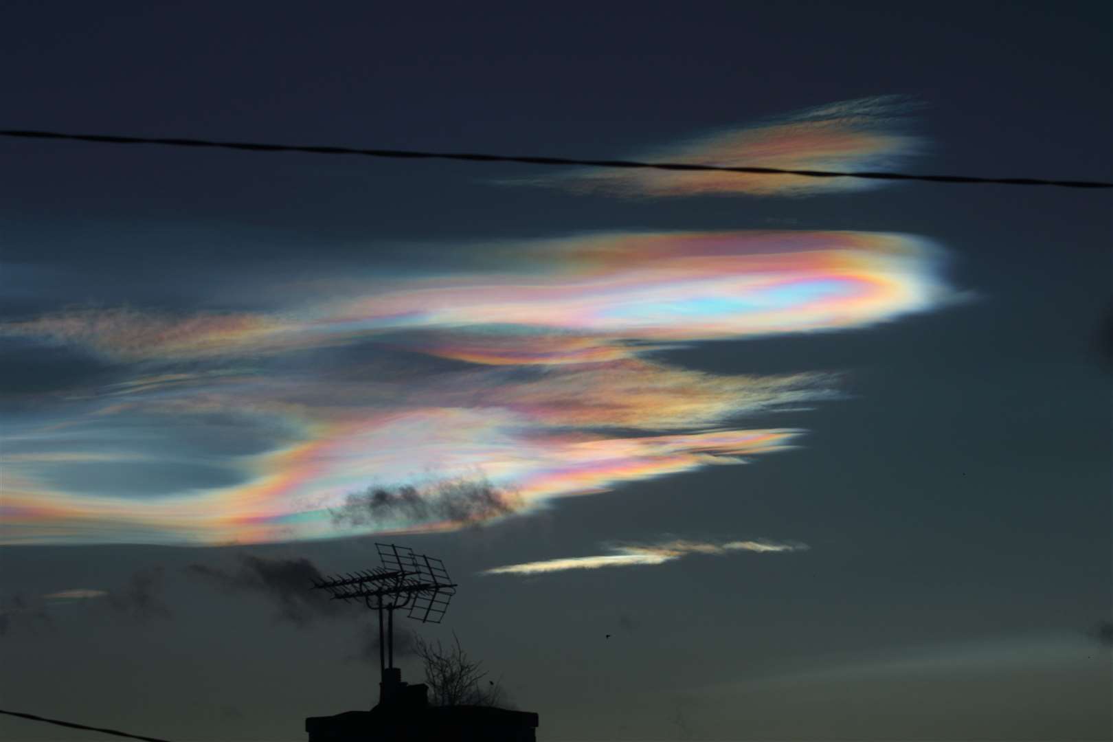 Nacreous clouds to the south-west of Turriff at 3.50pm. Picture: David Porter
