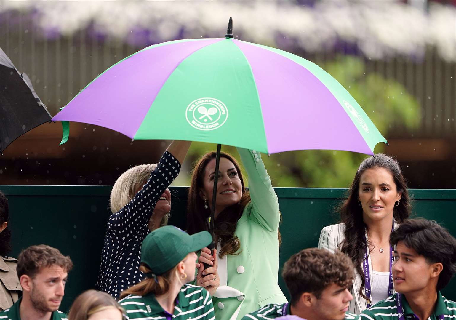 The Princess of Wales had a rainy visit to Wimbledon last week (Zac Goodwin/PA)