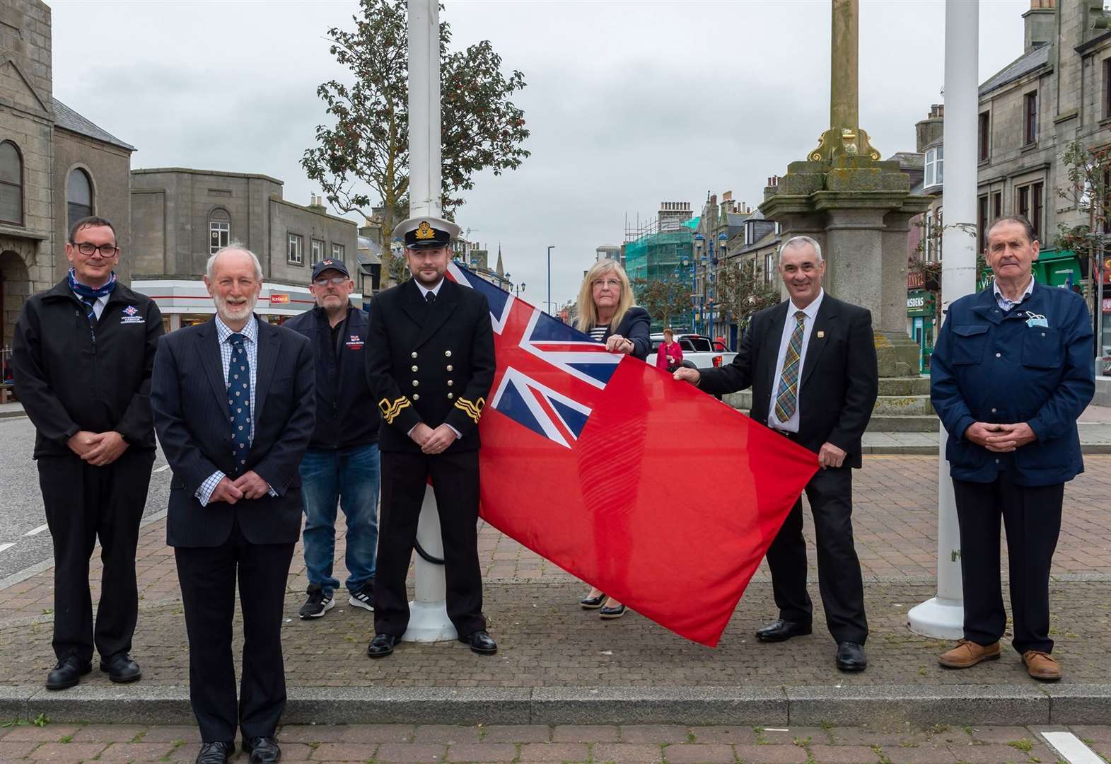The Red Ensign was raised in Fraserburgh