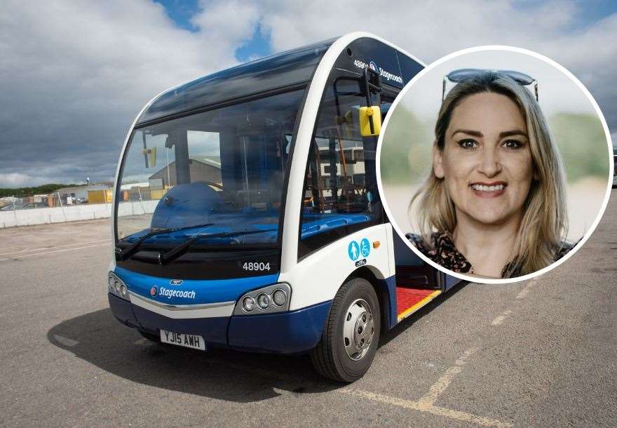 Banffshire and Buchan Coast MSP Karen Adam (inset) is running a survey on local bus services in her constituency.