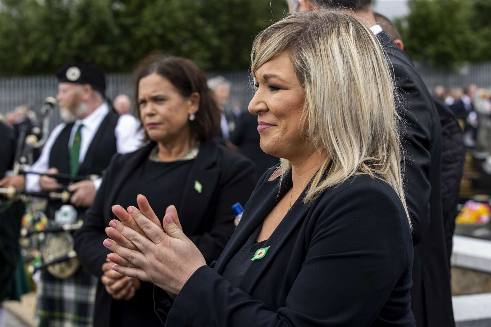 Then deputy First Minister Michelle O’Neill attended the funeral of former leading IRA figure Bobby Storey at Milltown Cemetery in west Belfast (PA) 