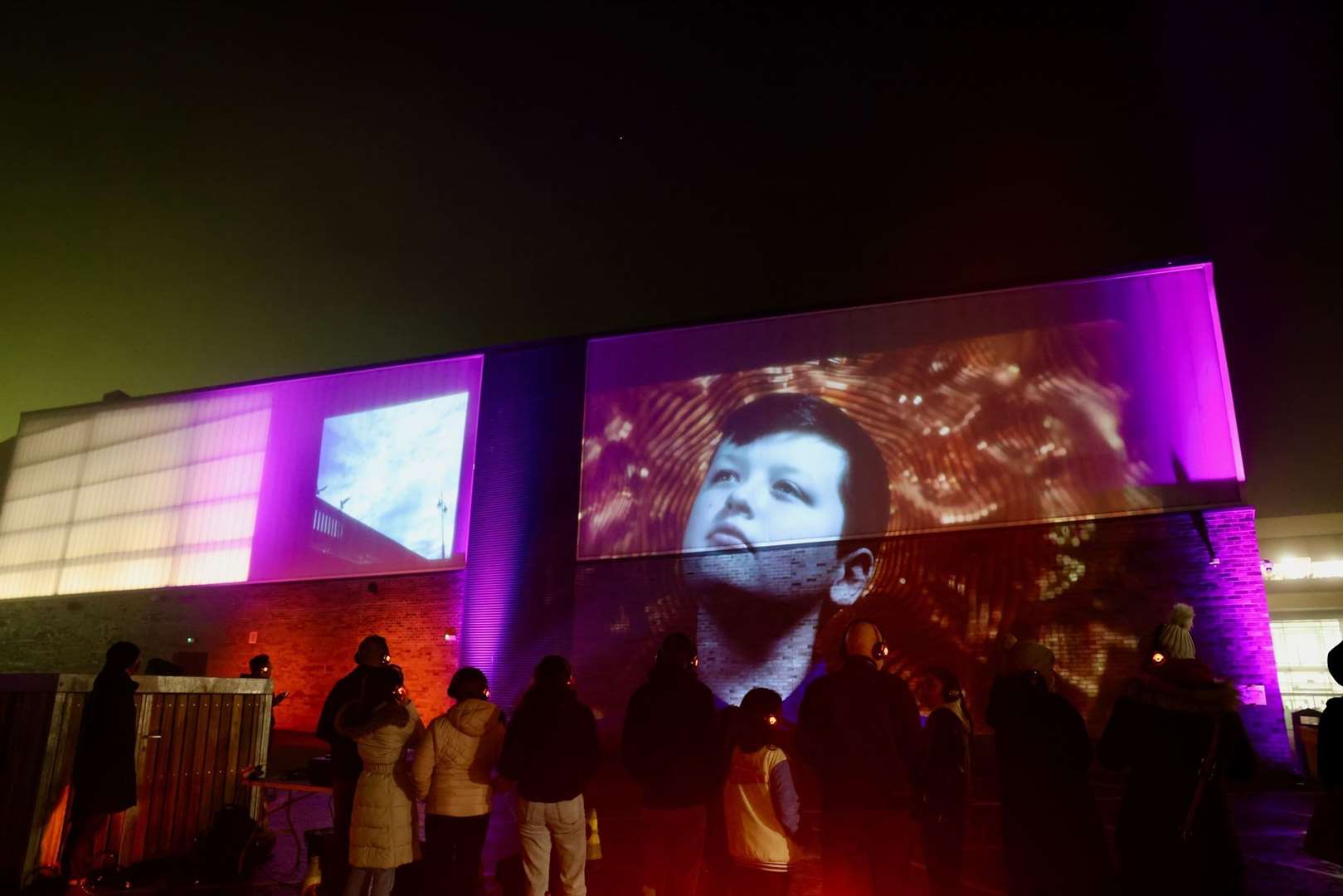 The work was projected onto the Academy building. Picture: Wildbird