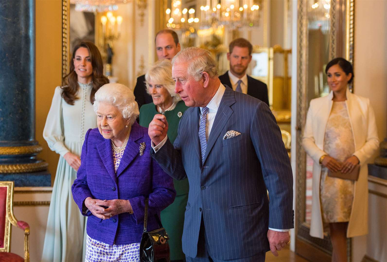 The Queen with the royal family (Dominic Lipinski/PA)