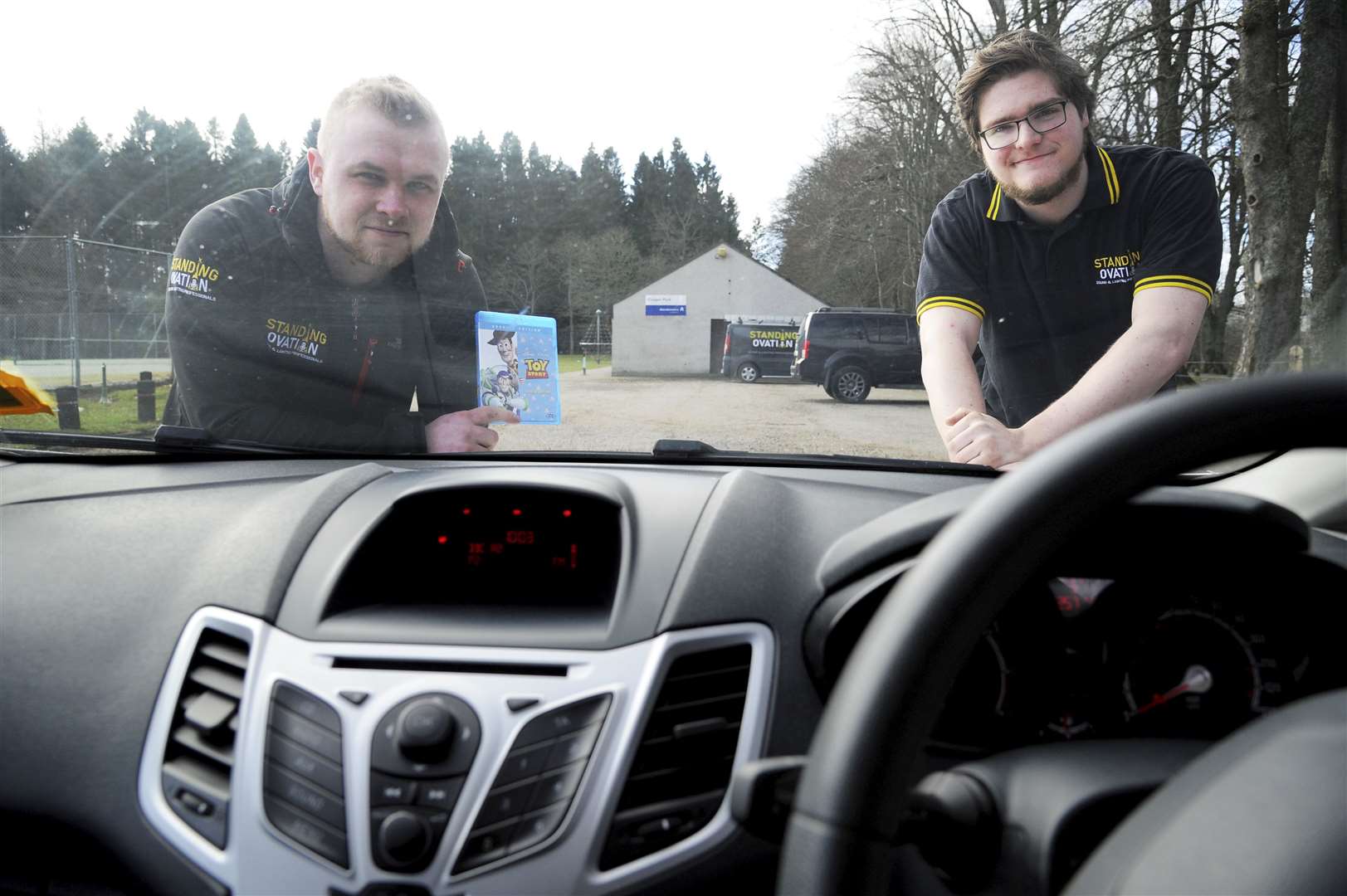 Attendees are encouraged to stay in their vehicles throughout the film. Organisers Brodie Murray (left) and Fergus Sharp. Picture: Eric Cormack