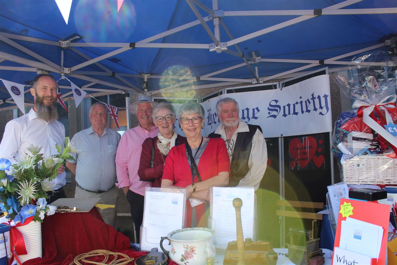 Garioch Heritage Society president Colin Wood (left) with members and volunteers who had a busy day on their stand in Inverurie's town centre on Sunday. Picture: Griselda McGregor