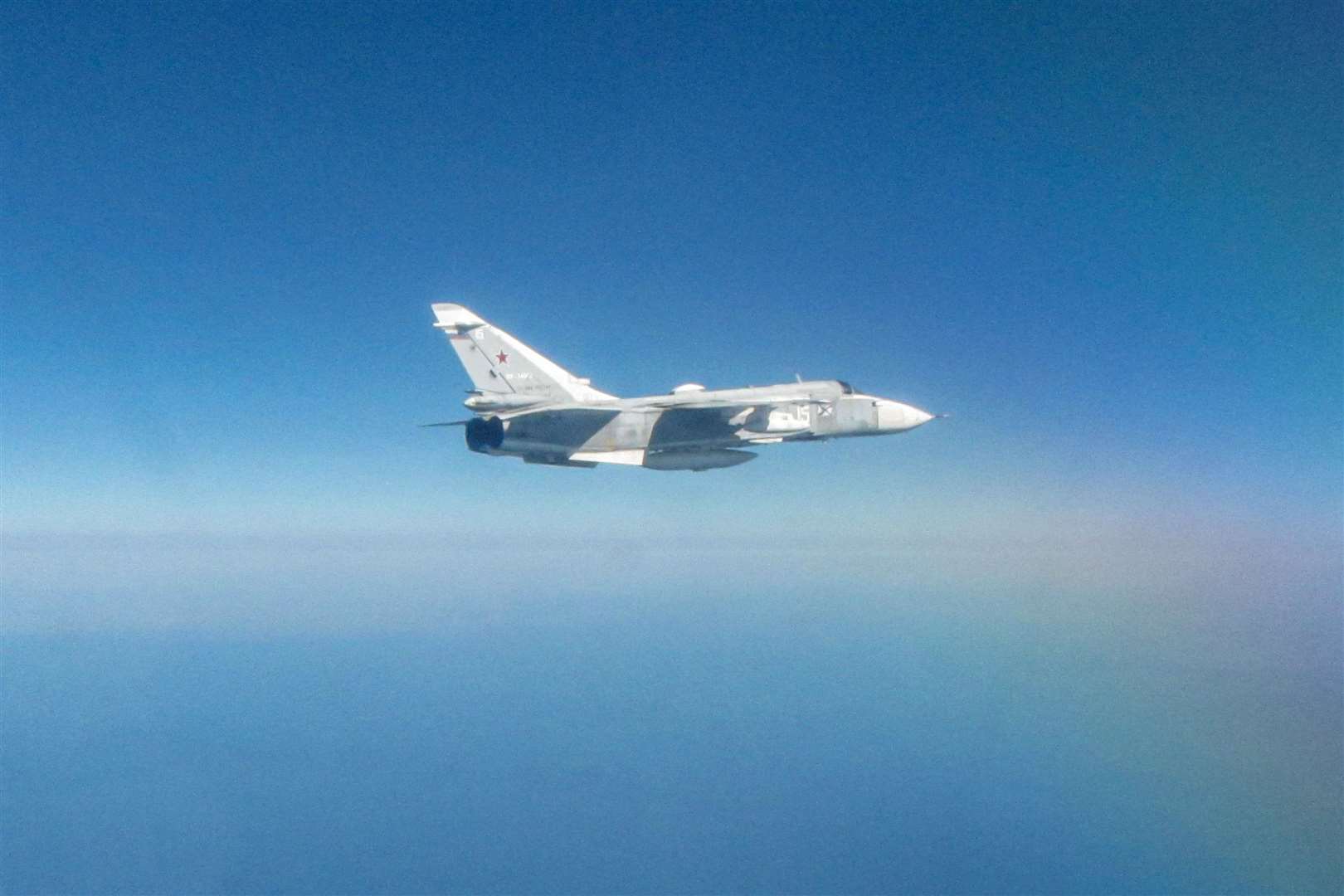 The Russian Sukhoi Su-24 as it got close to Romanian airspace.