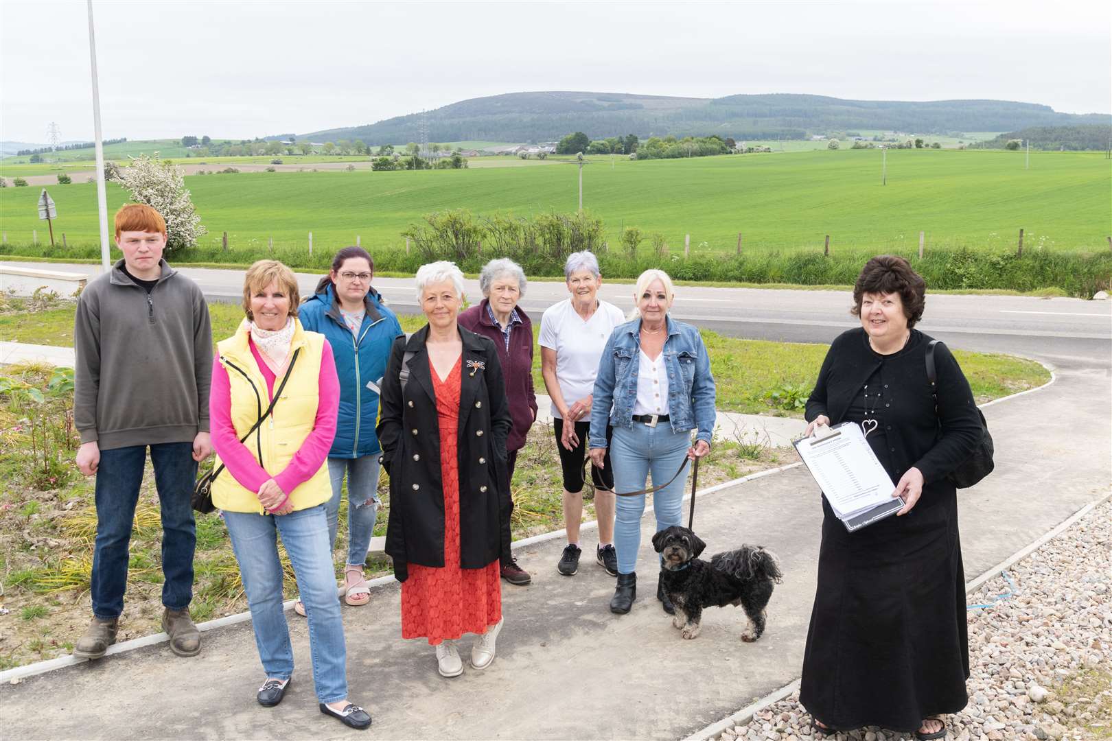 Members of the public and campaigners with Linda Gorn (right) who has organised a petition against planned substation works at Blackhillock II near Keith...Picture: Beth Taylor.