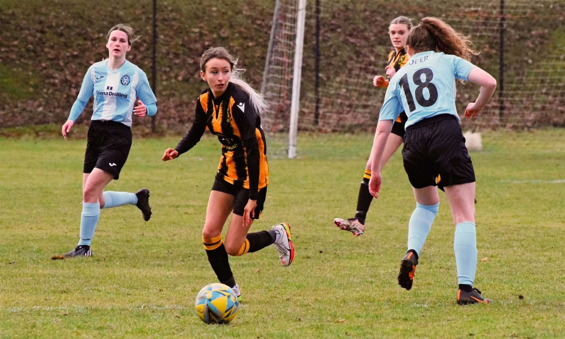 Charley Henderson in action for Huntly Women. Picture: David Henderson