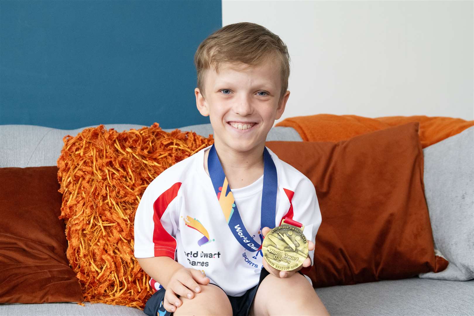 Kristian Gray (10) won gold in swimming at the recent World Dwarf Games in Cologne, Germany...Picture: Beth Taylor.