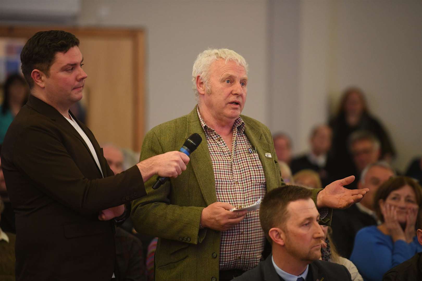 John Kirk from Nethybridge asking a question. Picture: James Mackenzie.
