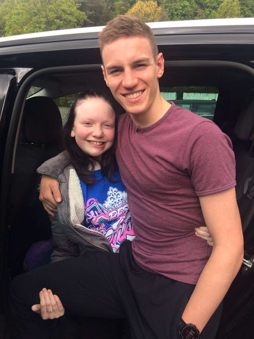 Abbie Main with her brother, Cameron.