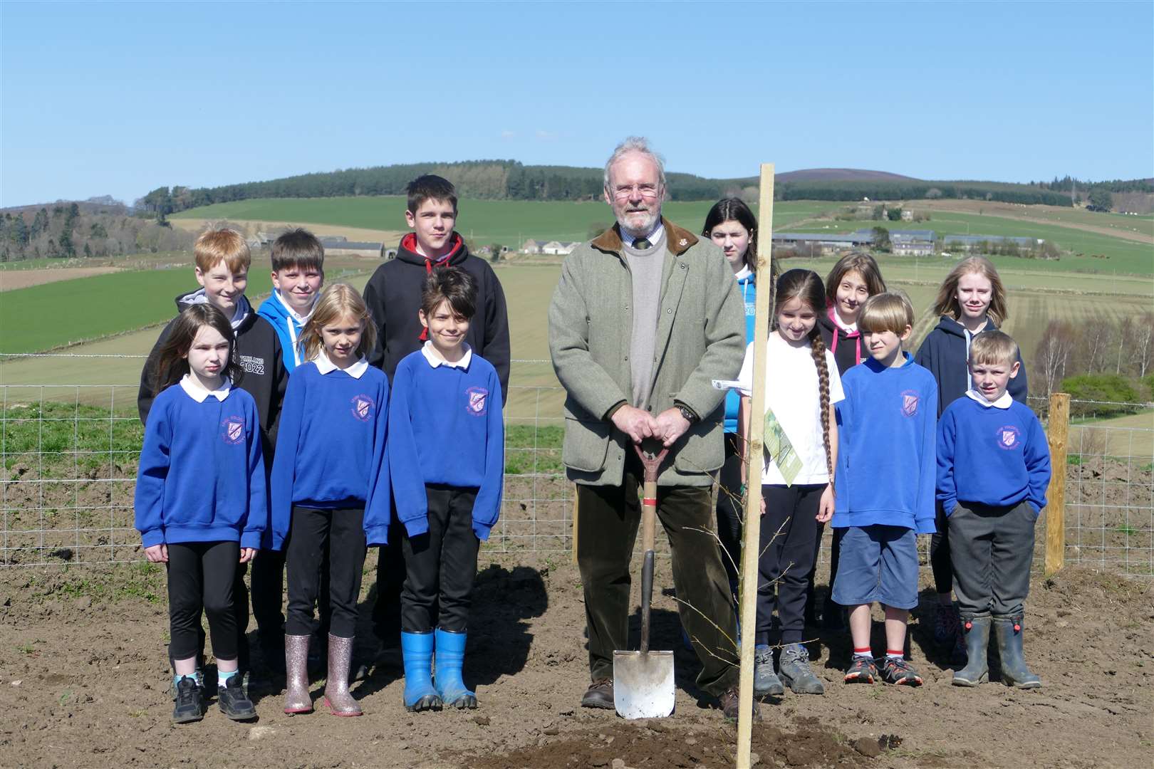 Pupils from Tarland and Logie Coldstone planted trees for the Queen's platinum jubilee.