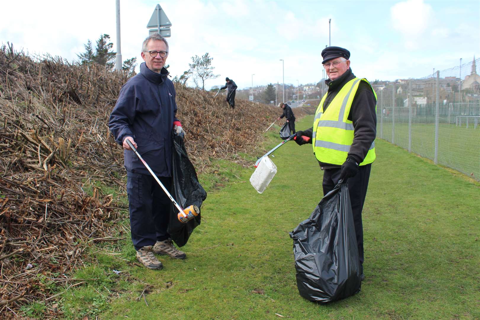Banff Rotary Club members carried out litter picking at the Canal Park area in the town. Picture: Kyle Ritchie