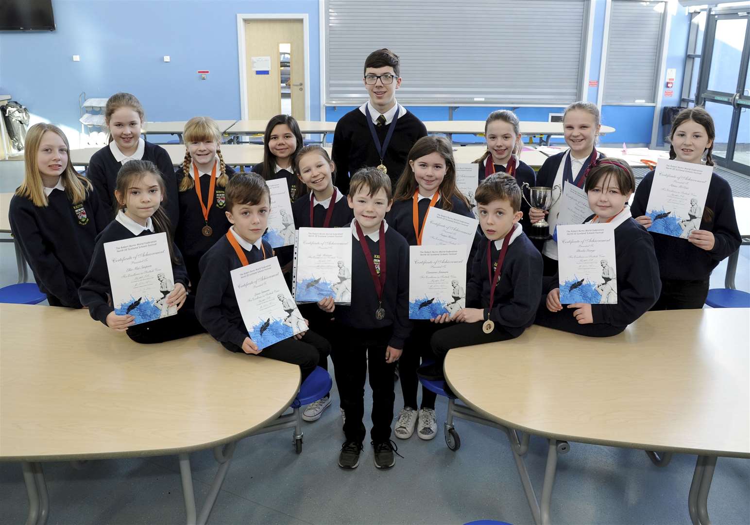 Burns Federation competitors at Keith Primary School. Winners of verse. Picture: Eric Cormack