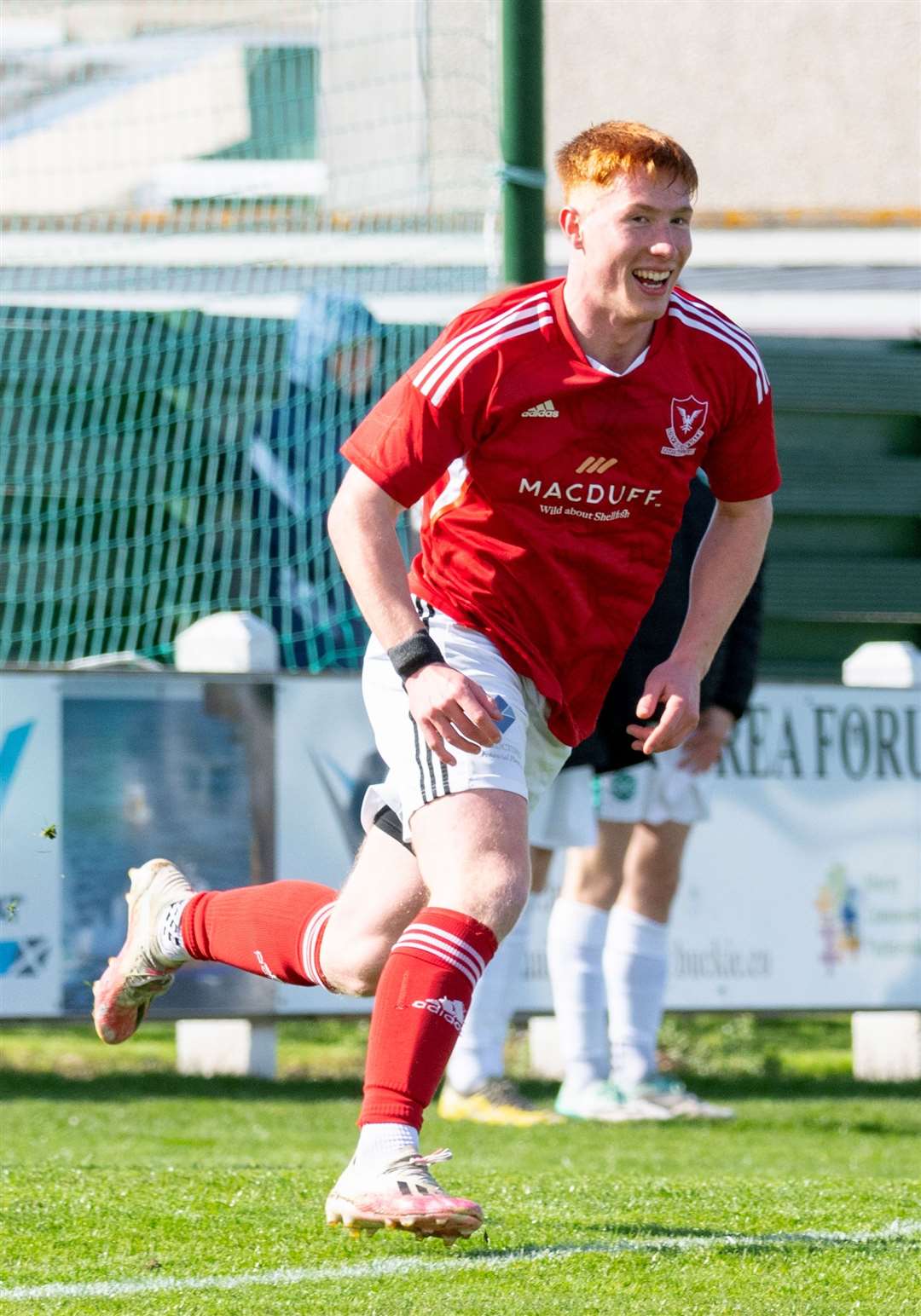 Deveronvale's Cameron Angus scores the opener.Buckie Thistle F.C. (6) v Deveronvale F.C. (1) at Victoria Park, Buckie, Highland Football League.Picture: Beth Taylor