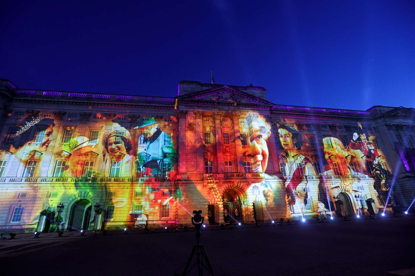 Projections displayed on the front of Buckingham Palace (Chris Jackson/PA)