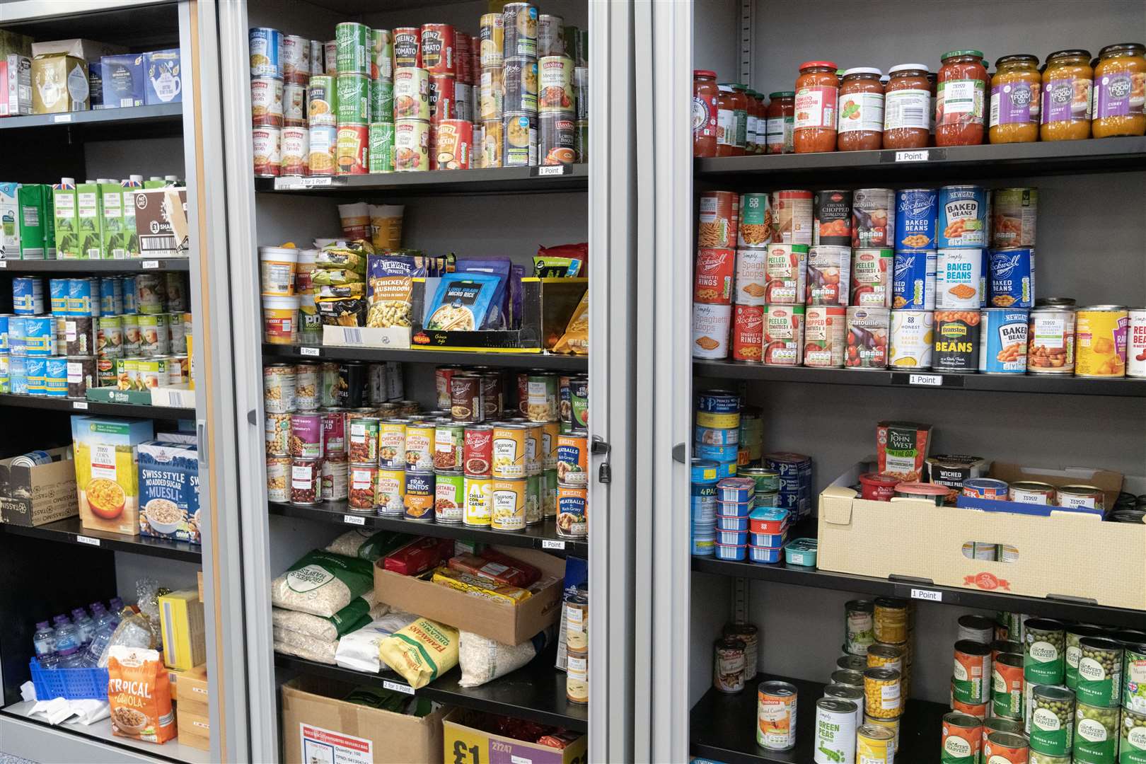 Part of the well-stocked larder at Buckie Salvation Army hall. Picture: Beth Taylor