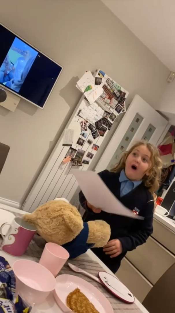 Abby screamed when she received a personal message from Russo, which was sewn into a signed bear (Naomi Abehsera)
