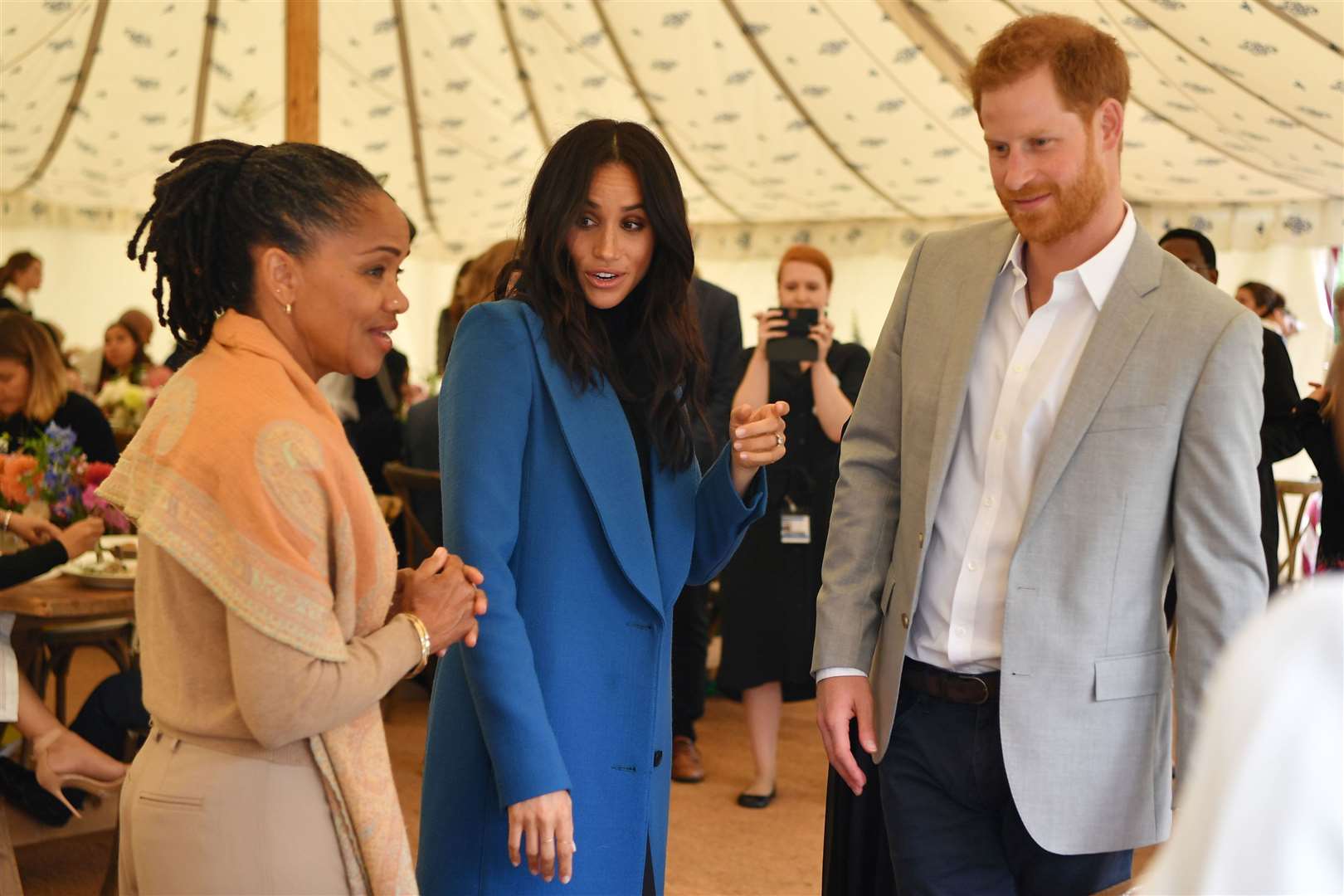 The Duchess of Sussex, accompanied by the Duke of Sussex, and her mother, Doria Ragland (Ben Stansall/PA)