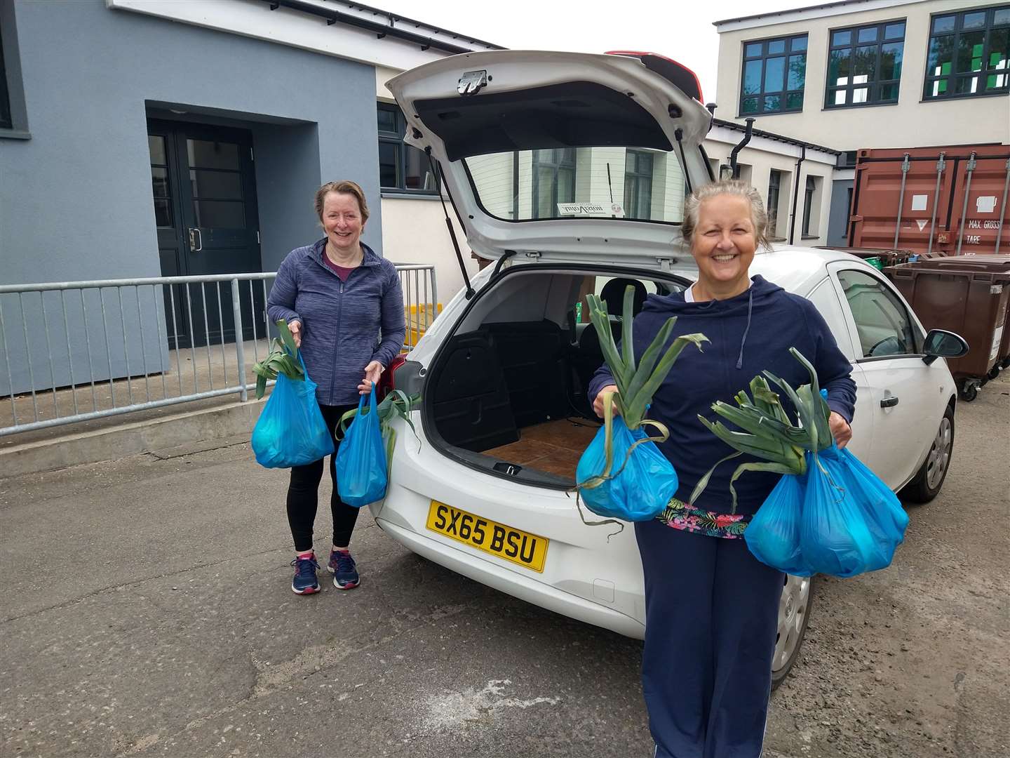 Eileen Riddell and Jacqui Stewart are delivering essential supplies.