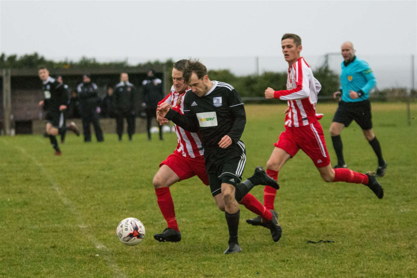 Michael Campbell, pictured here in action against Sunnybank, was at the centre of a controversial red card decision. Picture: Becky Saunderson