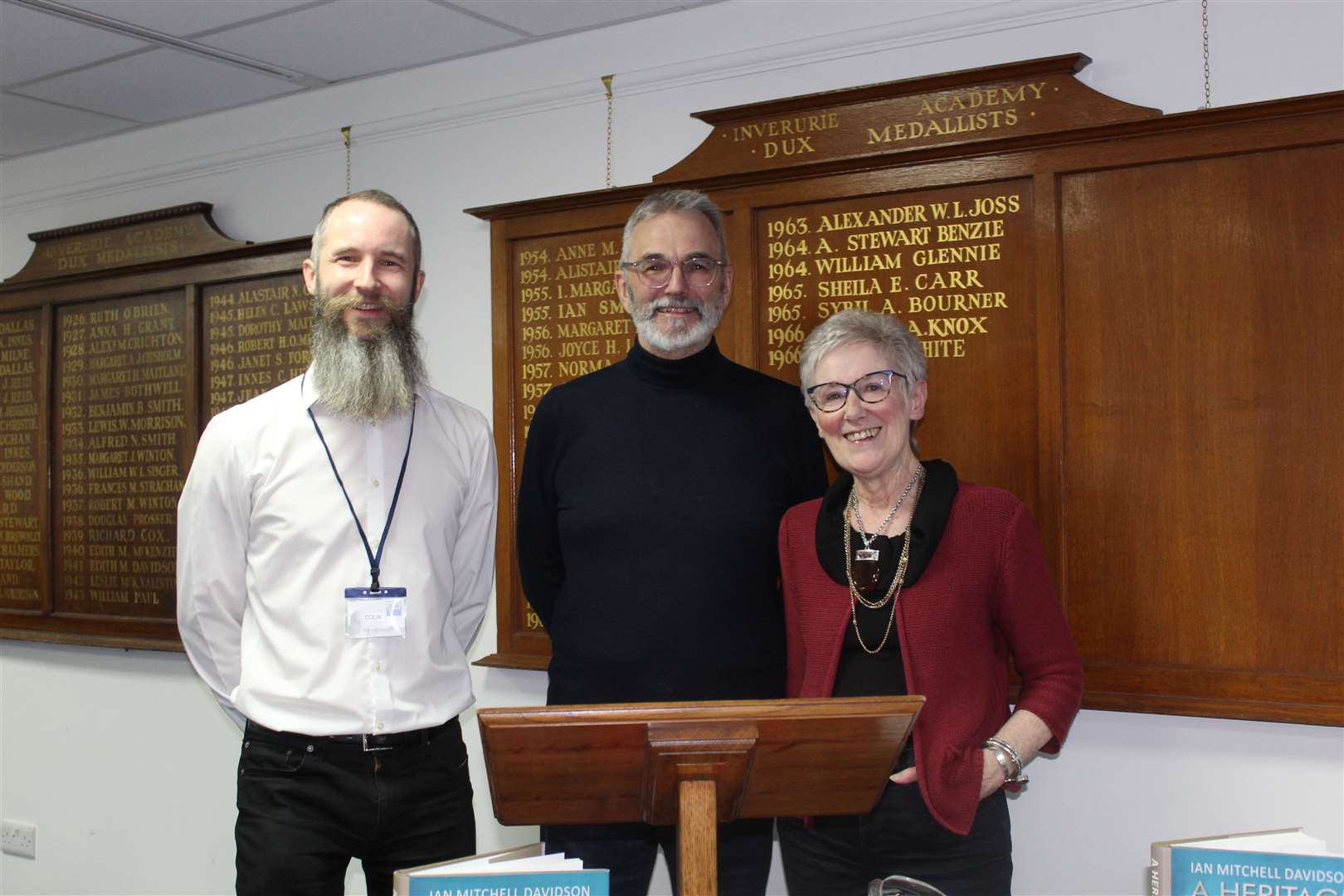Garioch Heritage Society president Colin Wood, guest speaker heritage consultant Ian Davidson and Joan Bruce who gave the vote of thanks at last week's meeting of the society. Picture: Griselda McGregor