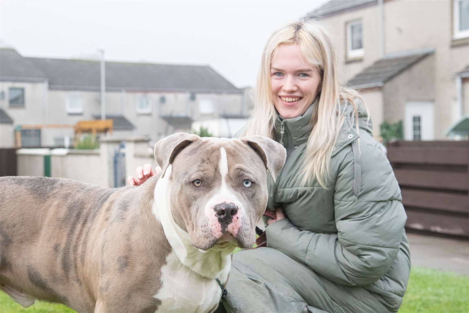 Taylor Stirling, from Keith, has been rehoming XL Bully dogs from England following the ban in England and Wales. Picture: Daniel Forsyth