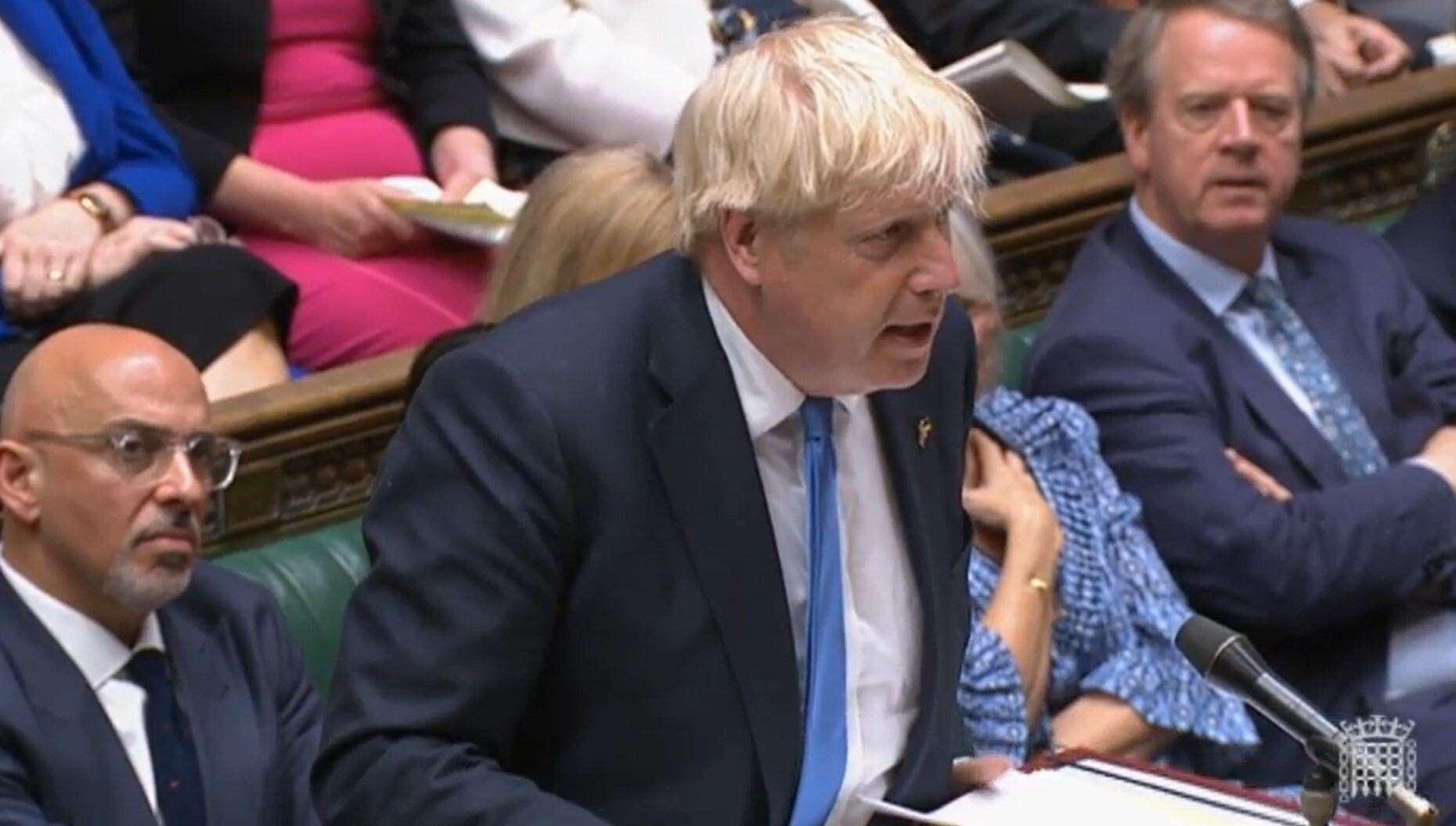 Outgoing Prime Minister Boris Johnson speaks during Prime Minister’s Questions (House of Commons/PA)