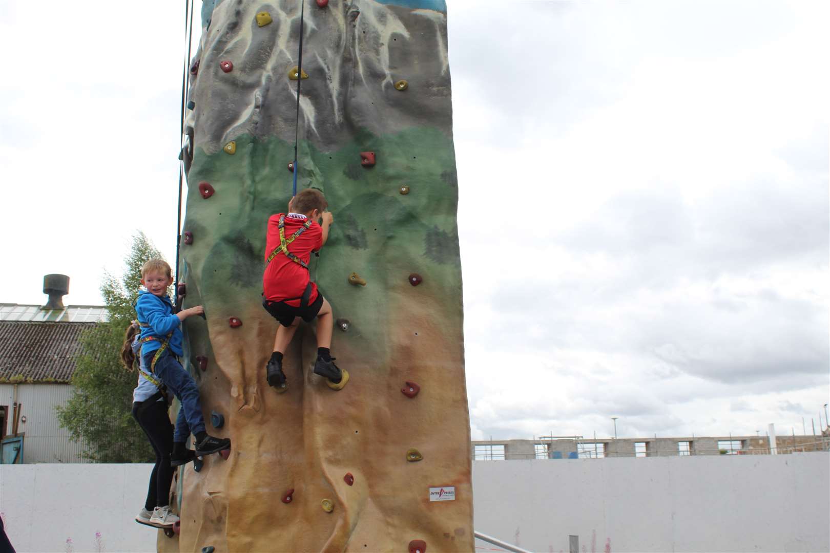 Young mountaineers enjoyed the climbing wall. PIcture: Griselda McGregor