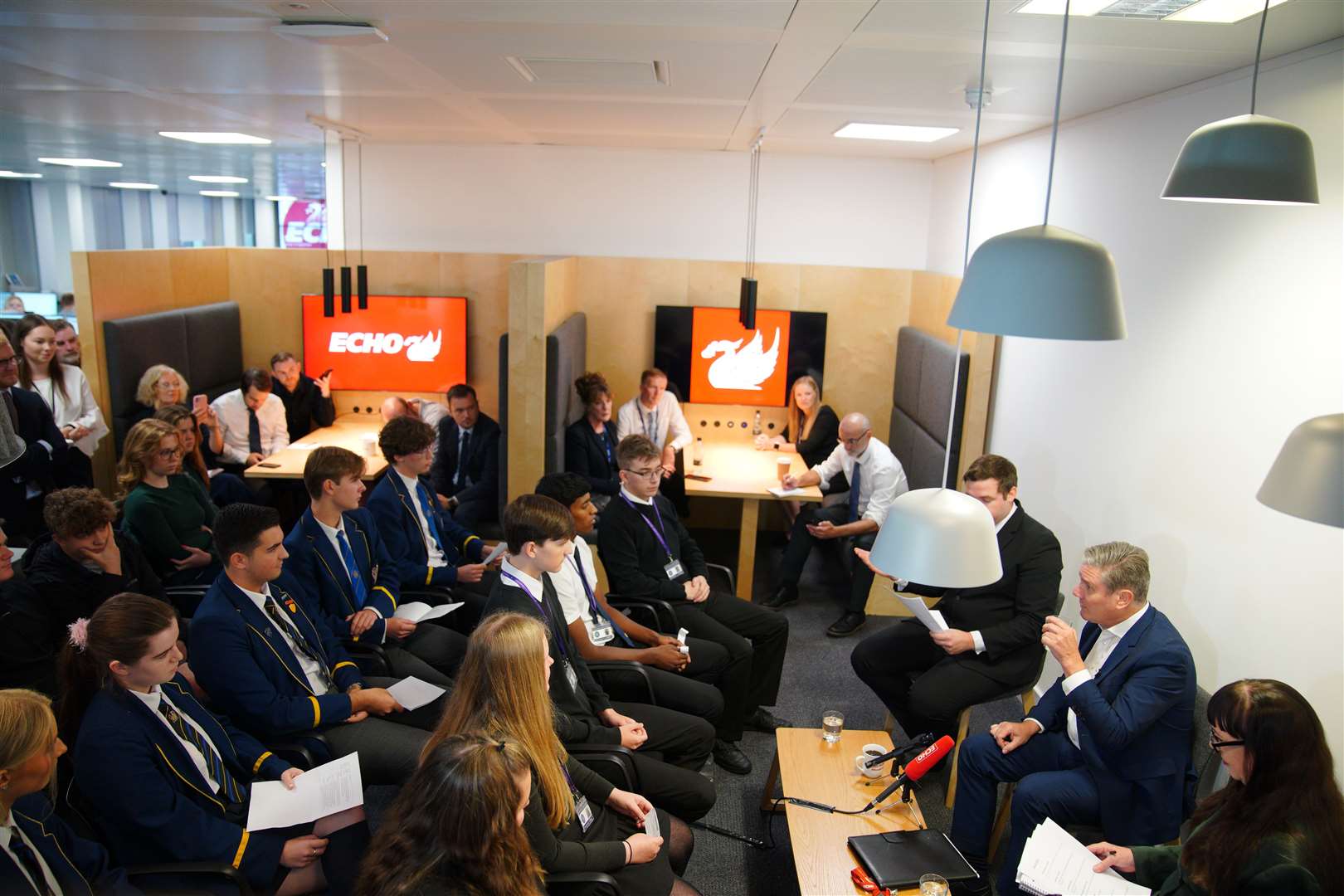 Sir Keir Starmer took part in a Q&A session with students at the Liverpool Echo offices (Peter Byrne/PA)
