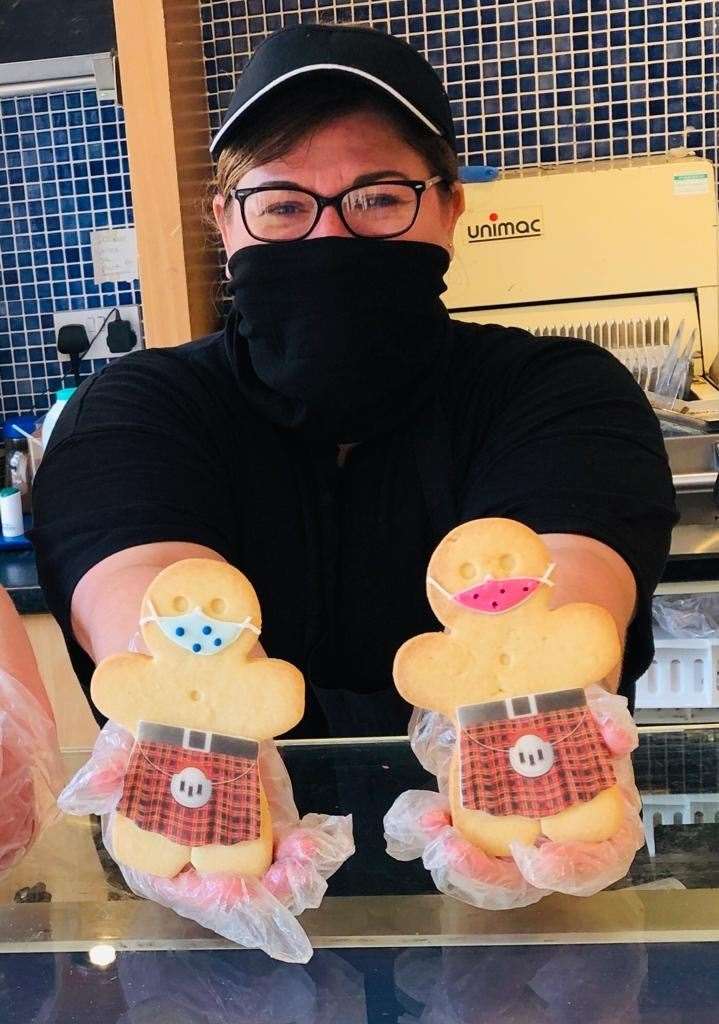 Linda Donn with some of the shortbread men.