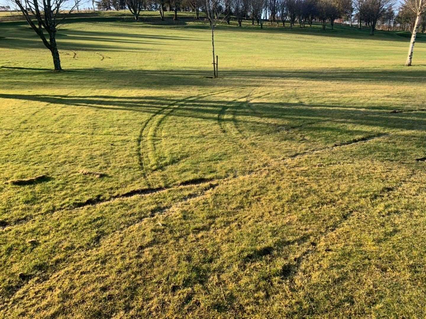 Damage was done to the 10th green and part of the course at Turriff