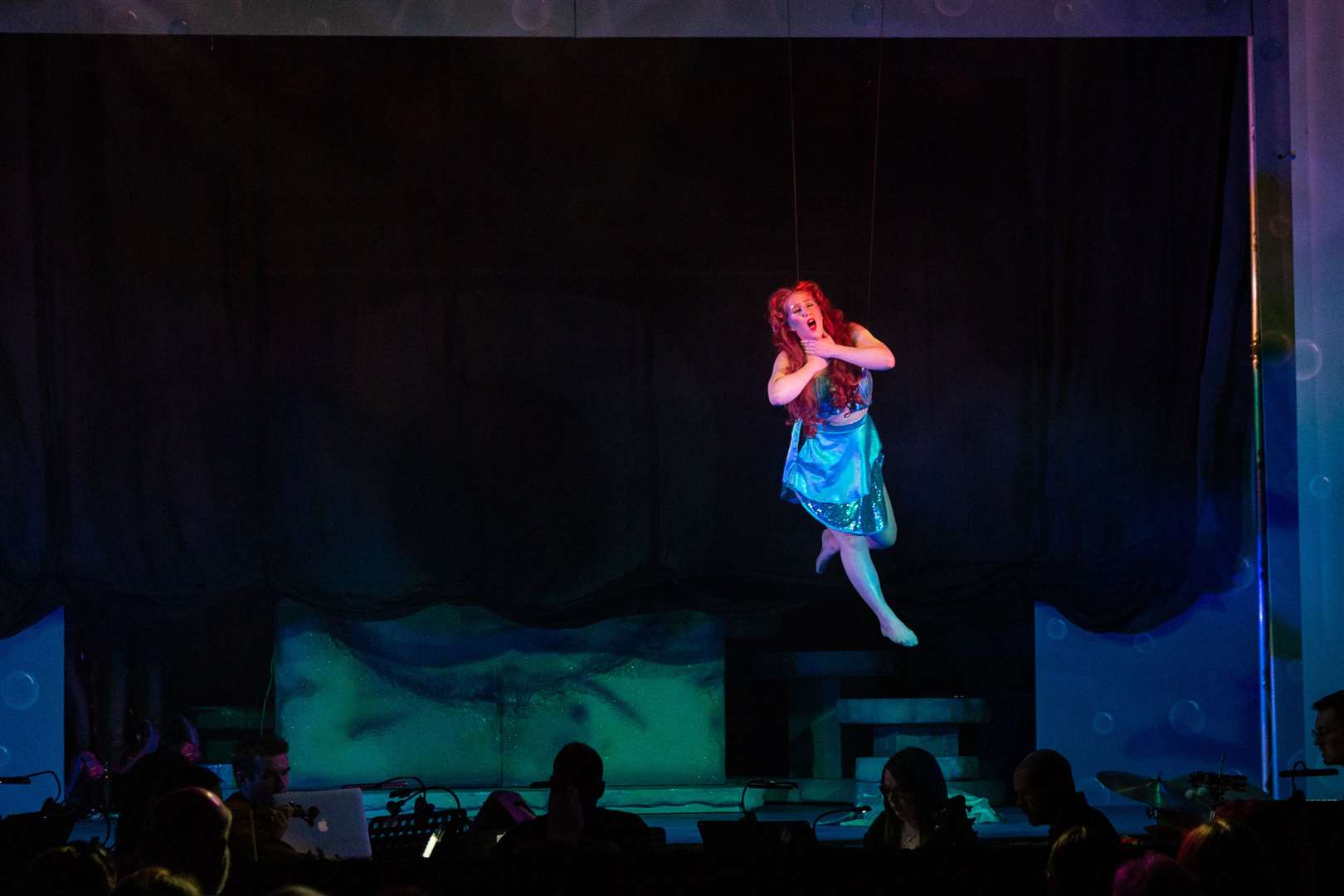 Ariel floats onto the stage. Picture: Elaine Esson