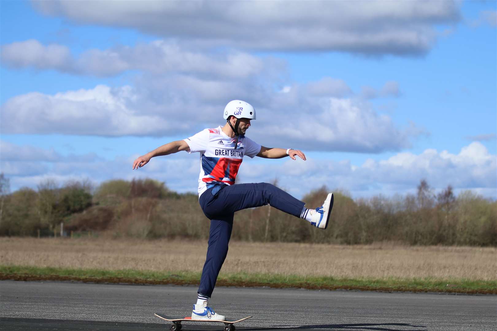 Mr Swain also hopes to be the fastest person to skateboard 100 metres (Paul Swain)