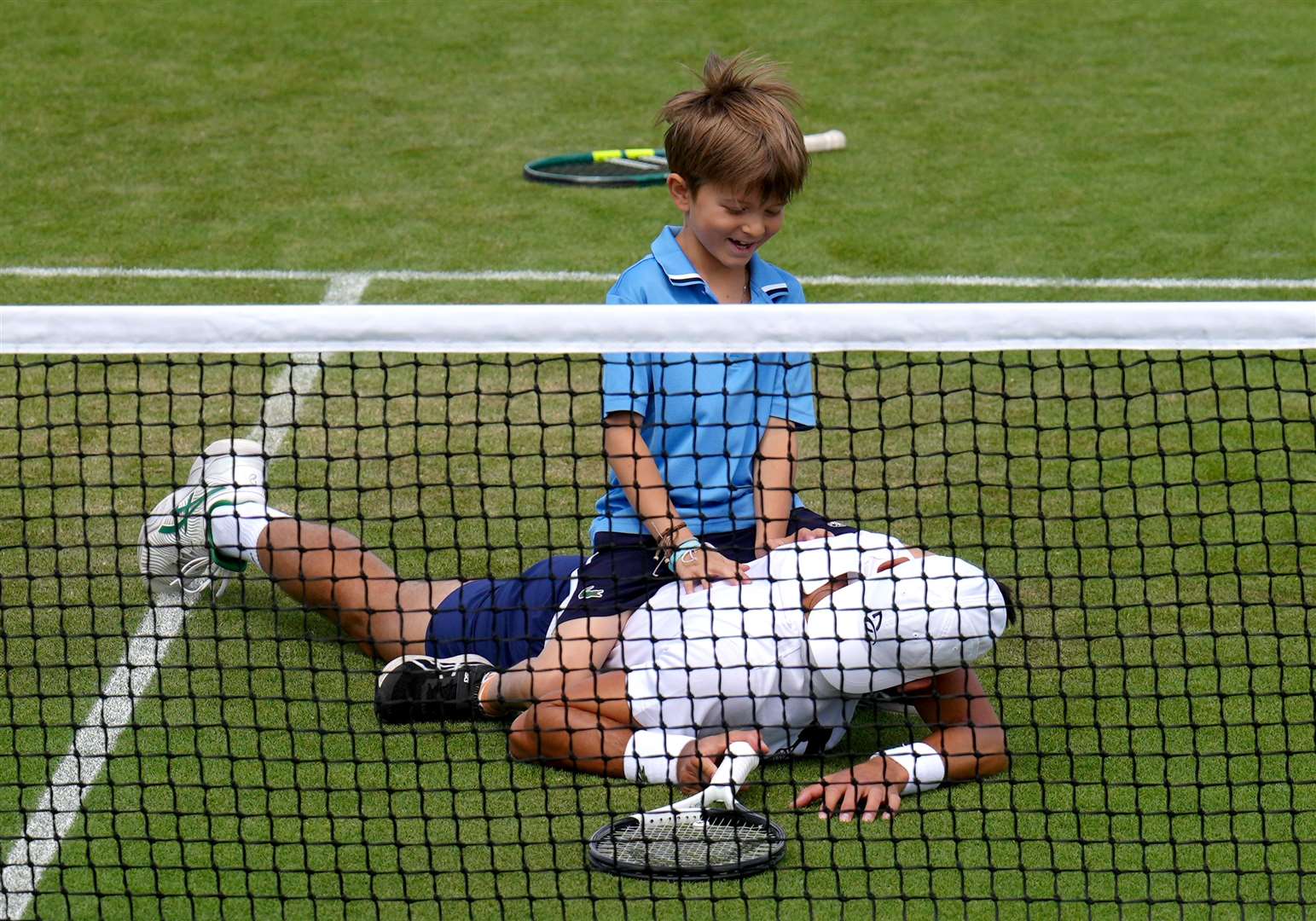 Novak Djokovic and son Stefan (John Walton/PA)