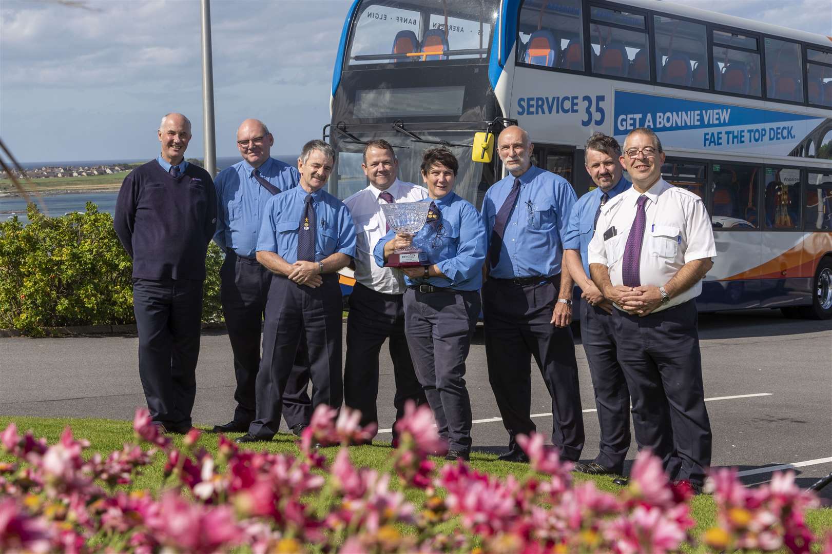 Macduff bus depot staff were presented with their award at the Banff Springs Hotel.