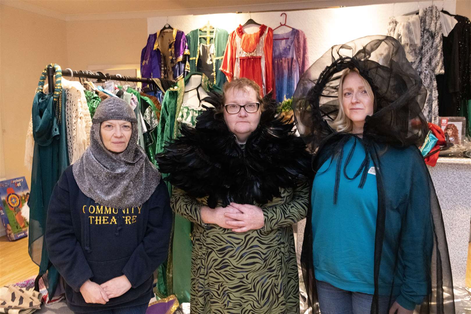 (From left) Janette Mitchell is playing Guy of Gisborne, Pauline McIntosh is the Mad Sheriff of Nottingham while Gemma Archibald is the Evil Sheriff of Nottingham. Picture: Beth Taylor
