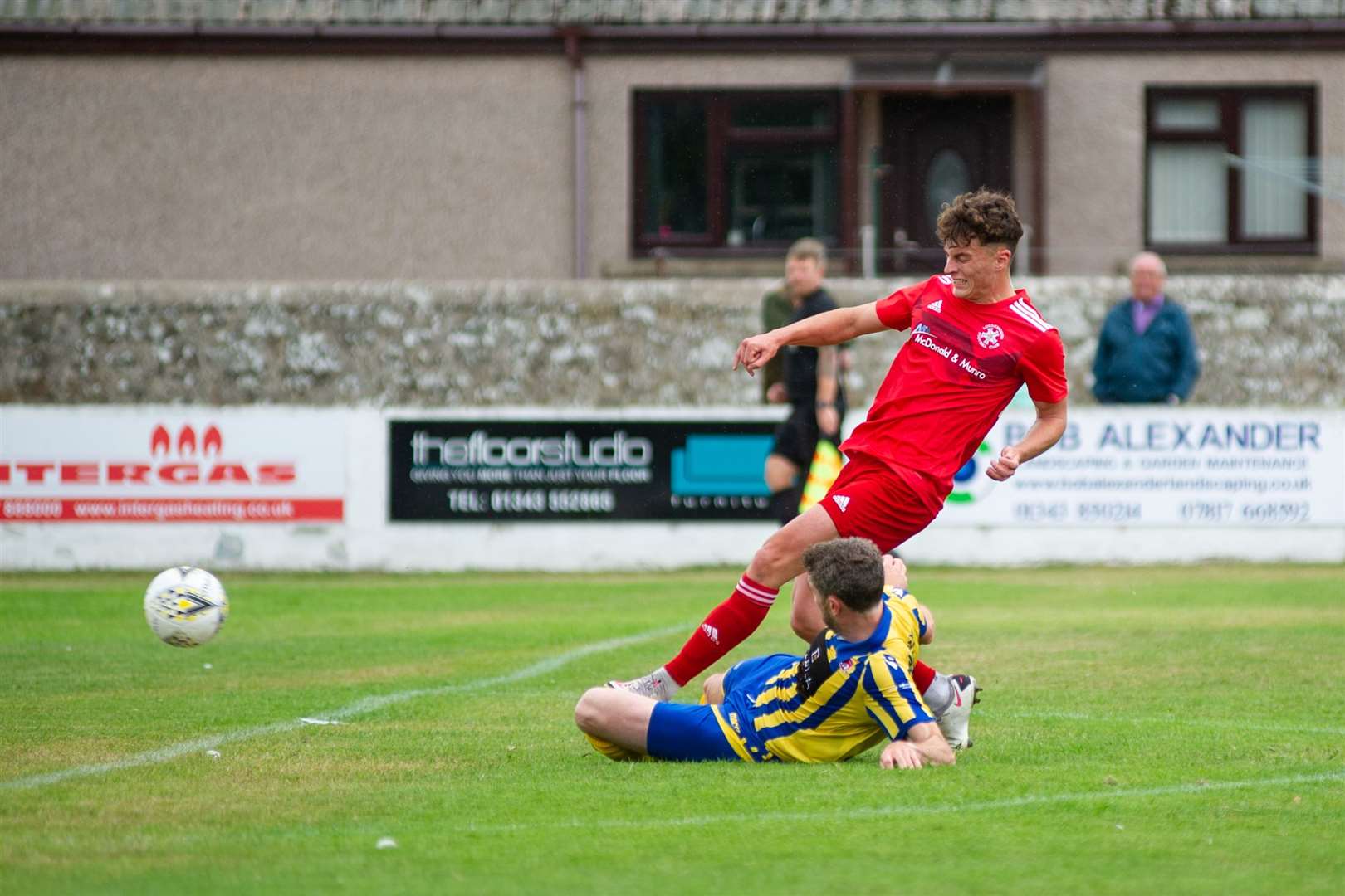 New Huntly signing Brodie Allen scores for Lossiemouth against Inverurie Locos this season. Picture: Daniel Forsyth..