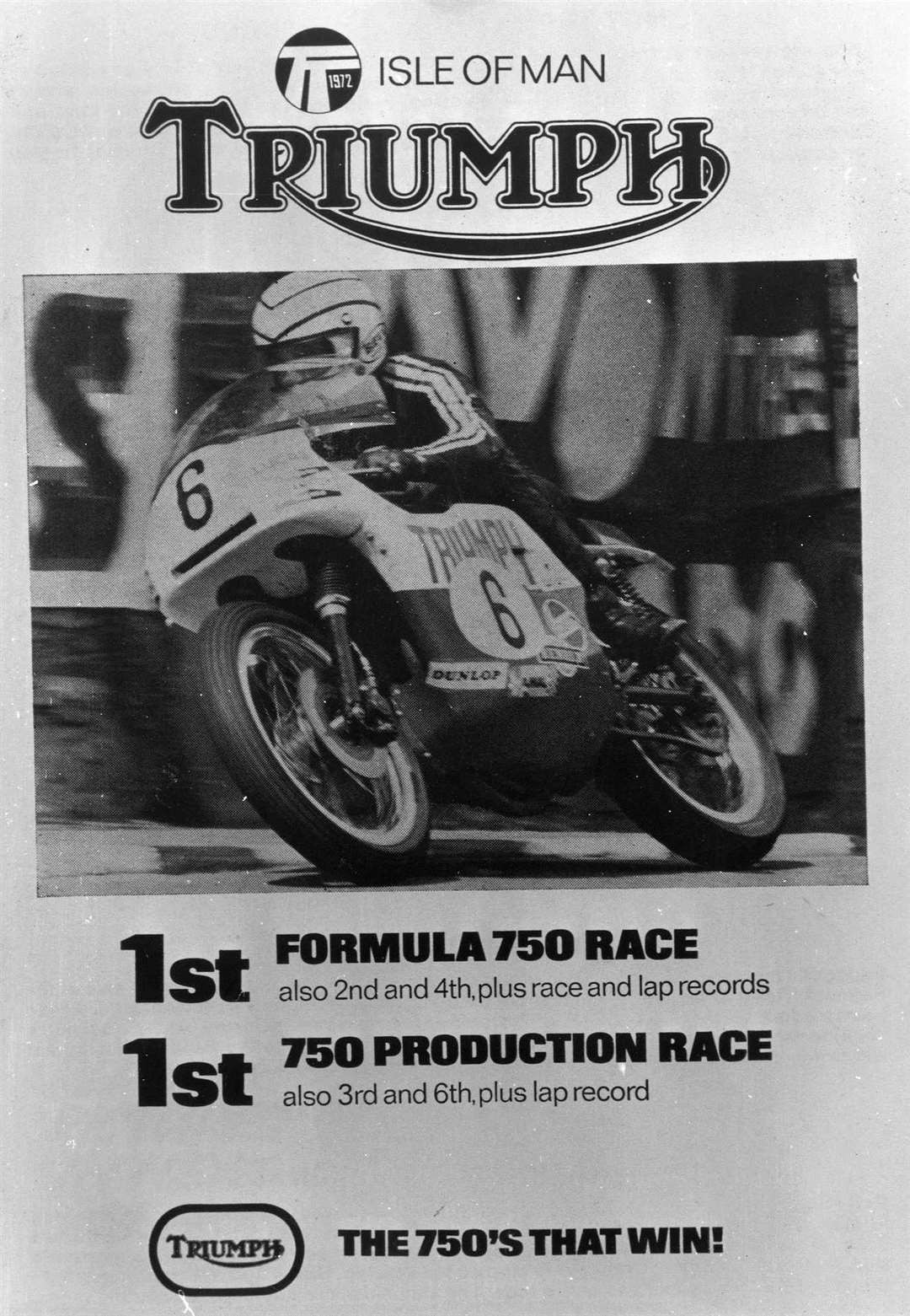 TT poster for the winning Triumphs