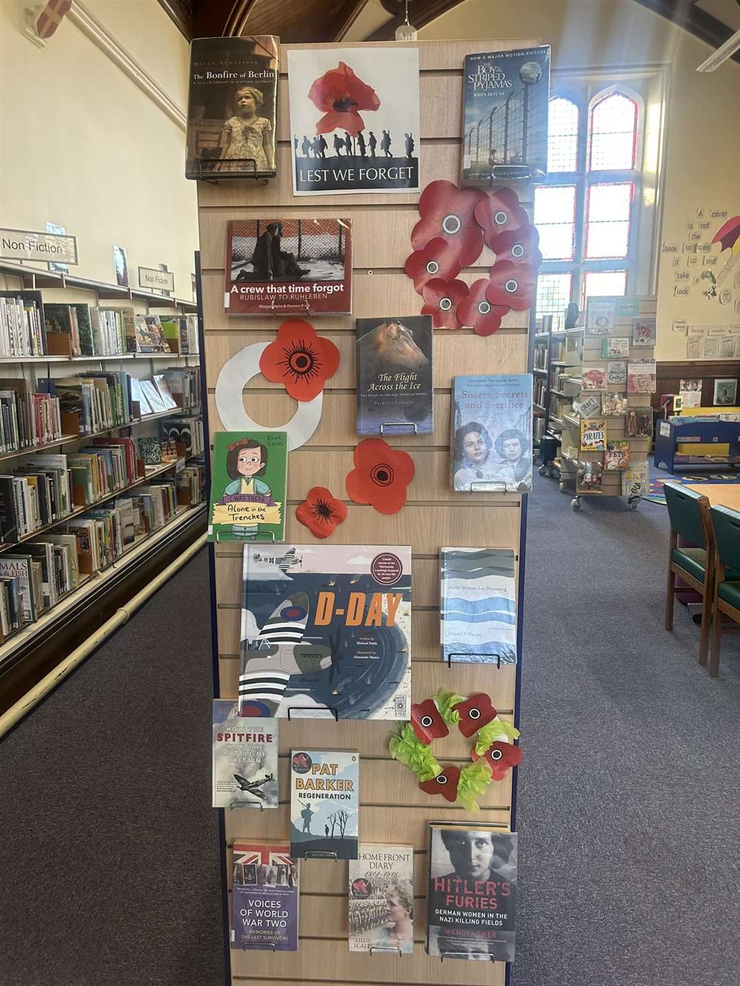 Huntly Library have created a remembrance display.